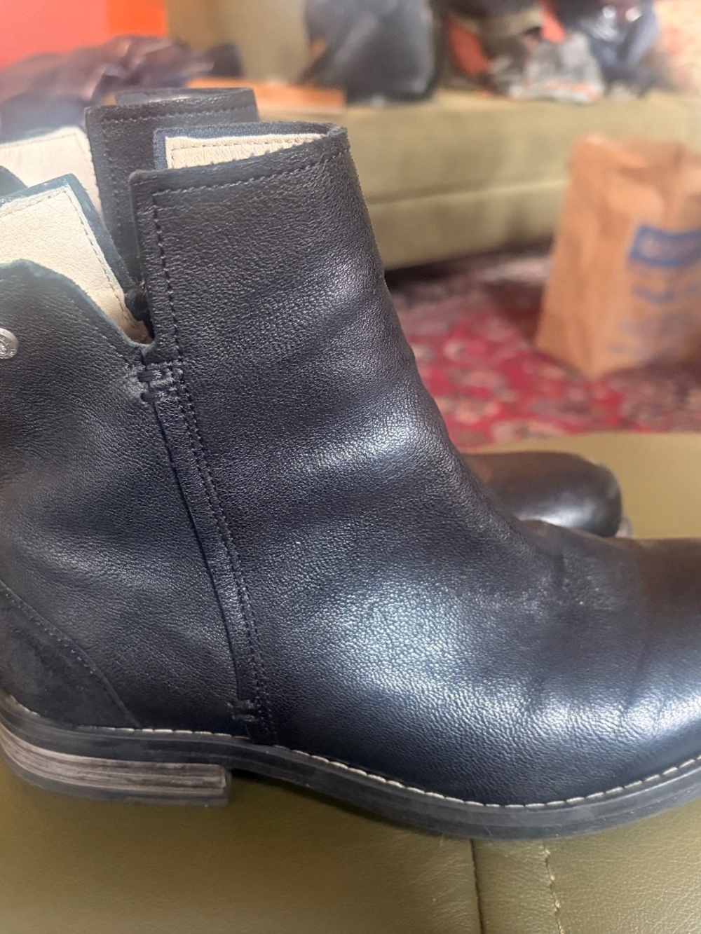 Sneaky Steve, supple, black leather boots 37